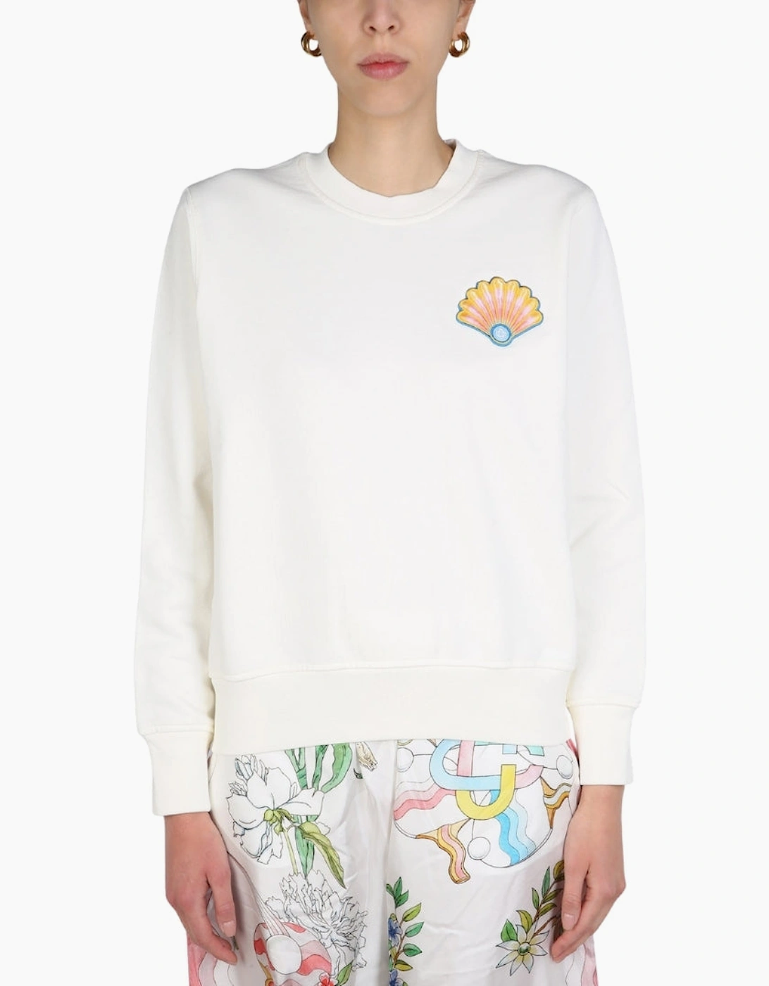 Embroidered Shell Off-White Sweatshirts