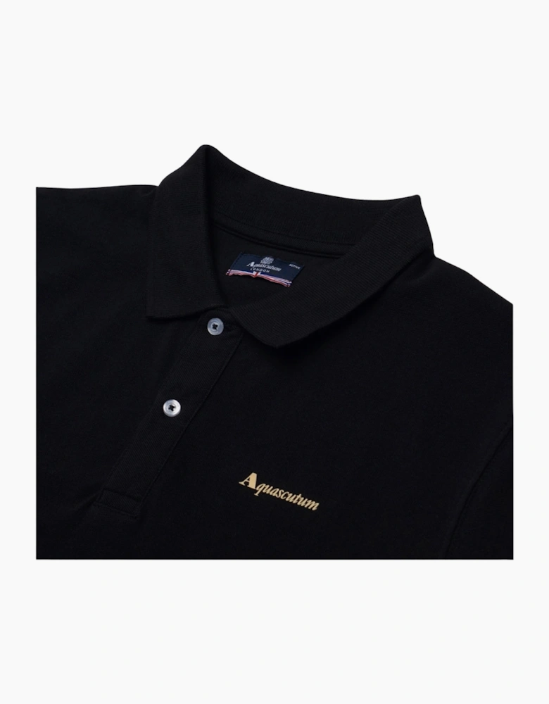 Active Cotton Polo Dry-Fit Black Polo Shirt