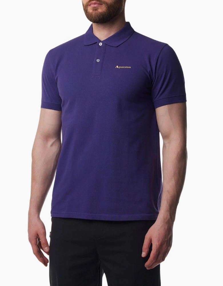 Aquascutum Active Cotton Polo Dry-Fit Purple Polo Shirt