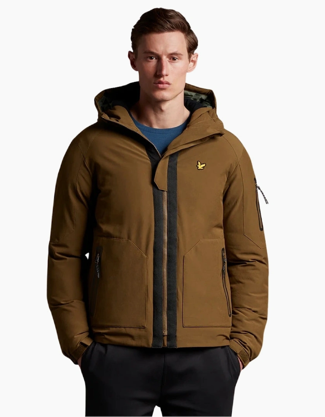 Lyle And Scott Men's Brown Lyle & Scott Cover Up Green Puffer Jacket  38/Regular M
