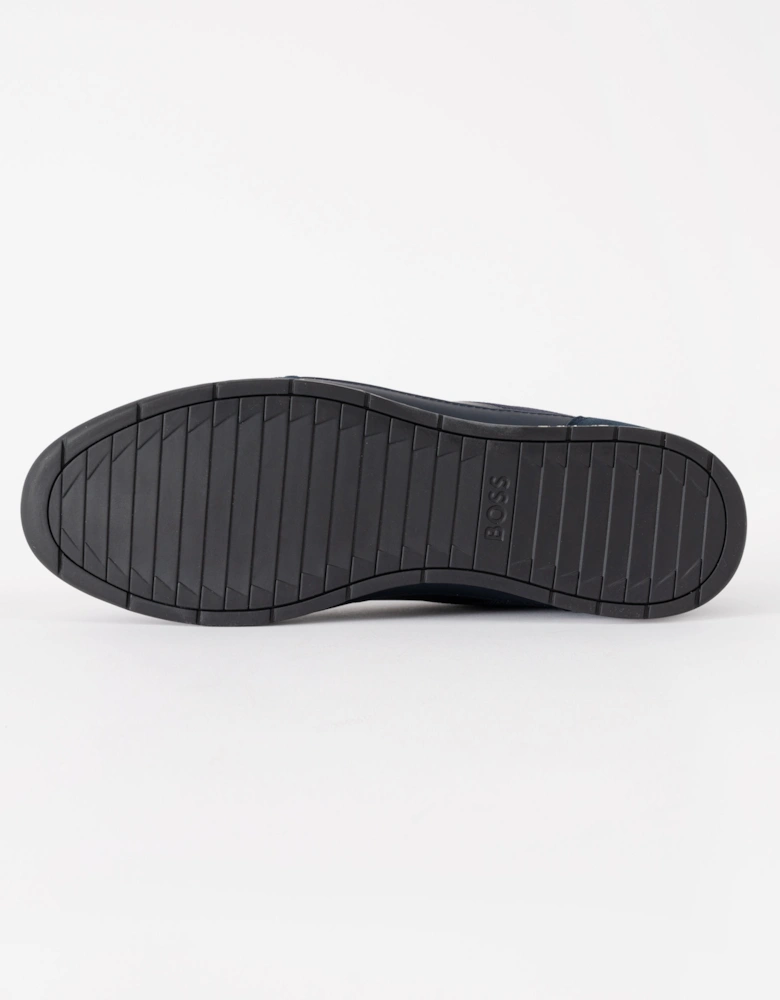 BOSS Orange Nitan Mens Mixed Material Trainers with Ridged Outsole - Dark Blue 401