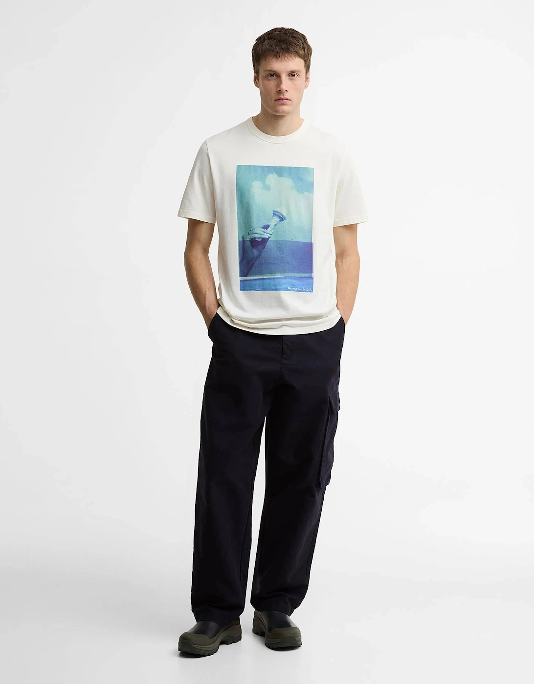 Paul Smith Loves Barbour Scoop T-Shirt - Whisper White
