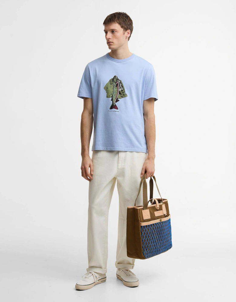 Paul Smith Loves Barbour Fishing Jacket T-Shirt - Mid Blue