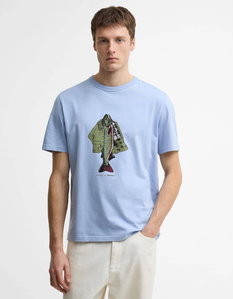 Paul Smith Loves Barbour Fishing Jacket T-Shirt - Mid Blue