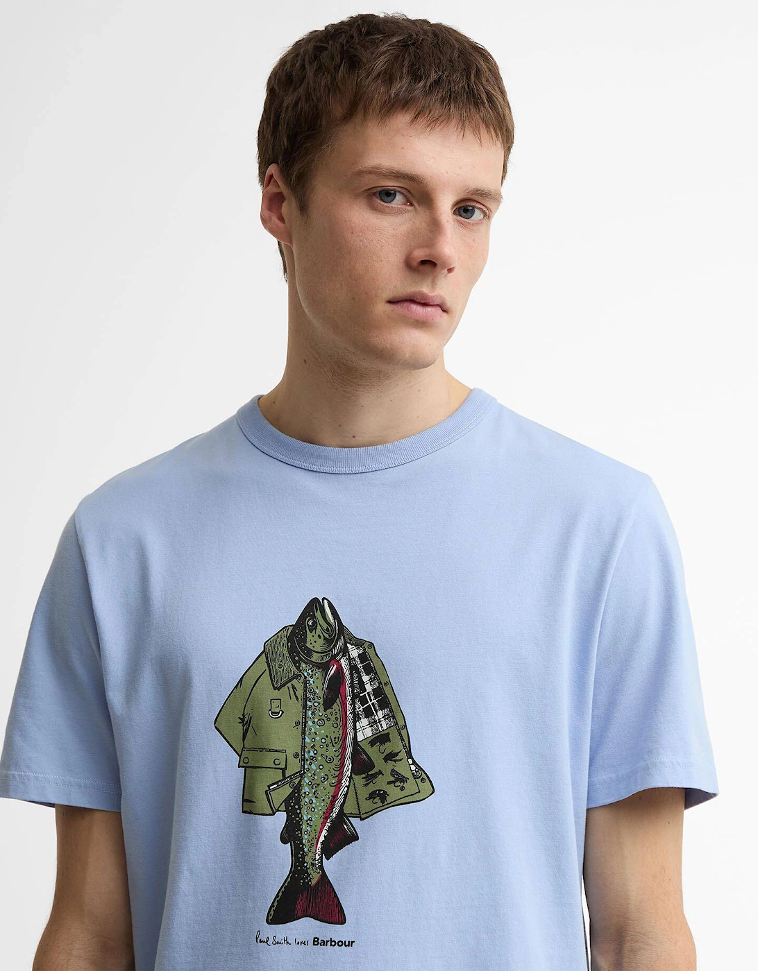Paul Smith Loves Barbour Fishing Jacket T-Shirt - Mid Blue