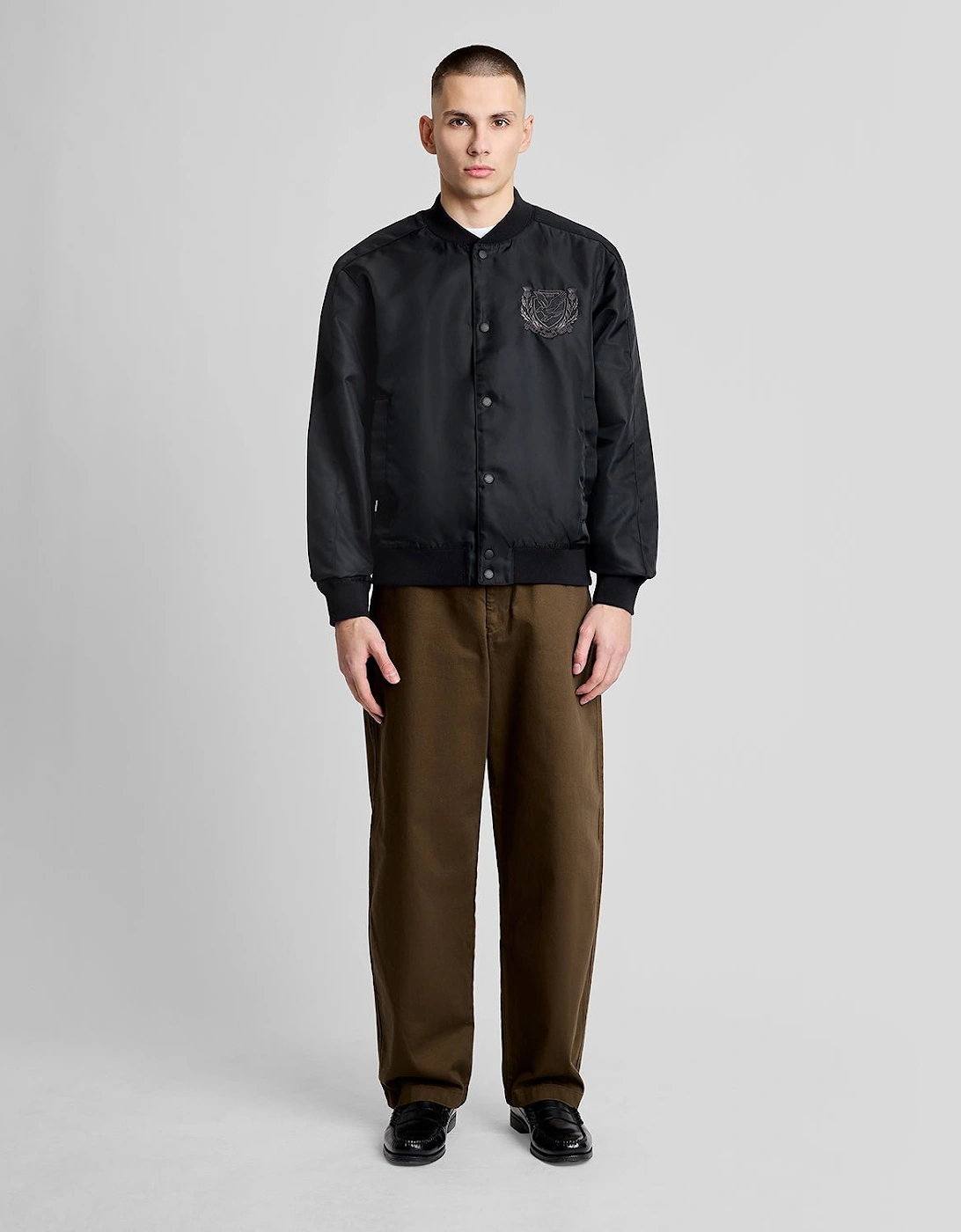 Embroidered Crest Varsity Jacket