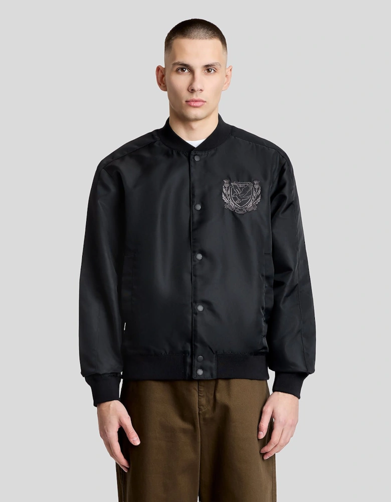 Embroidered Crest Varsity Jacket