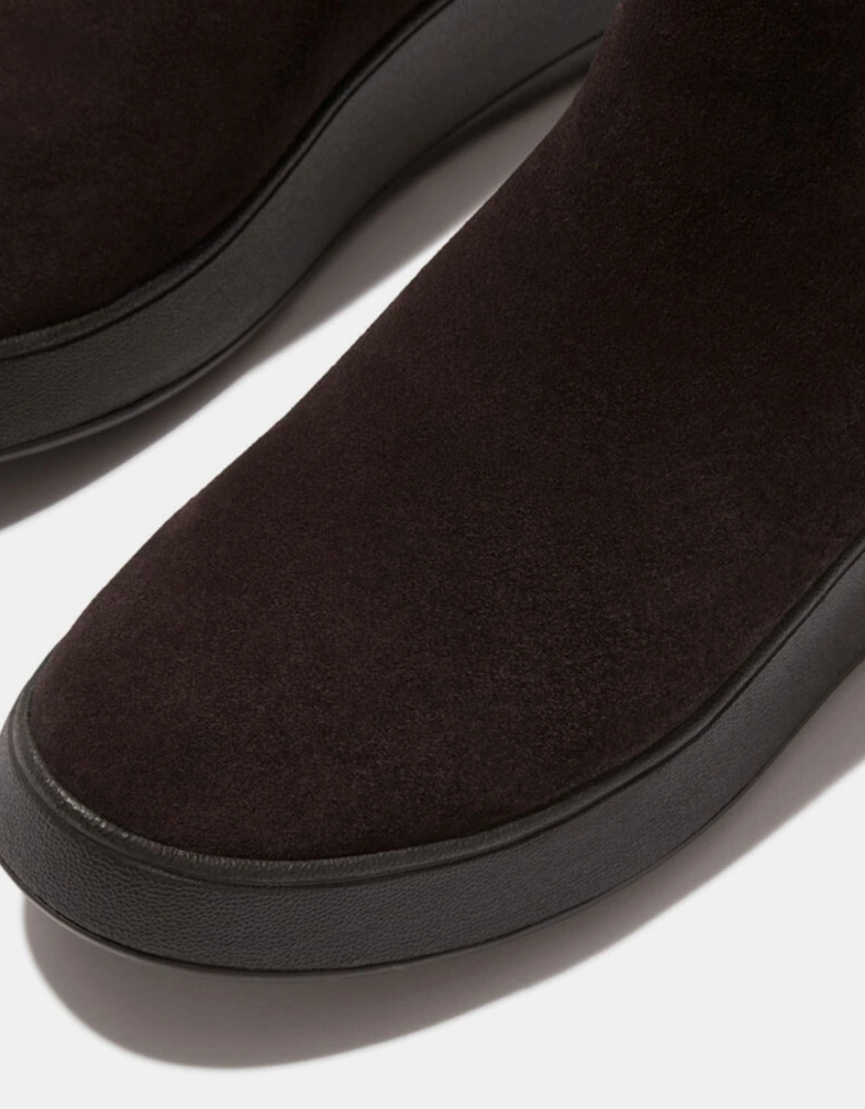 F-Mode Suede Flatform Chelsea Boots