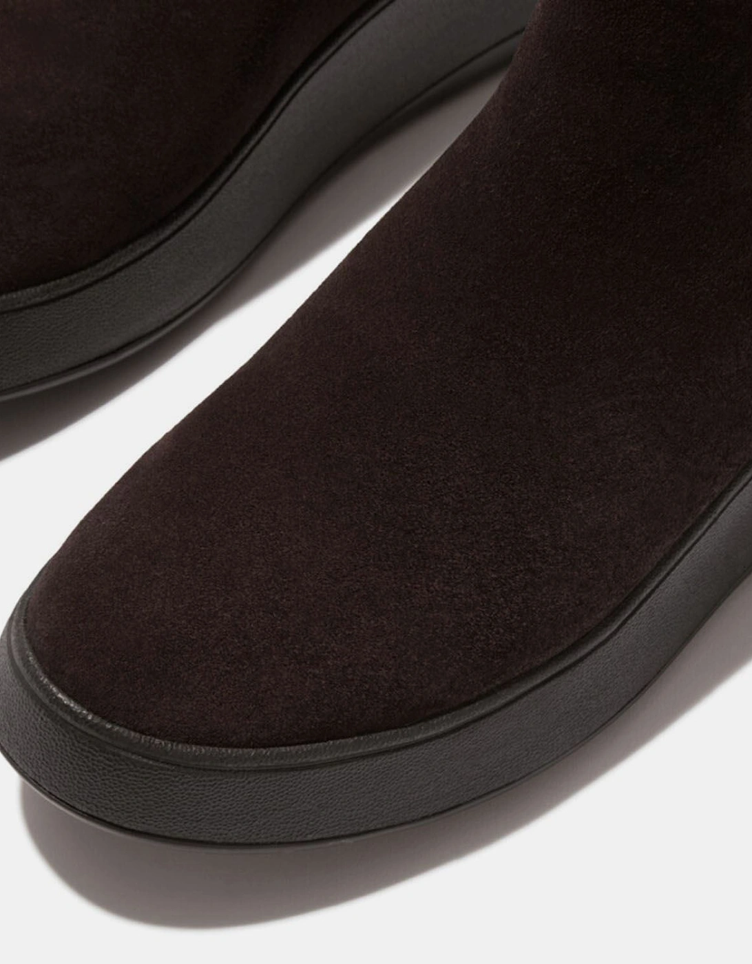 F-Mode Suede Flatform Chelsea Boots