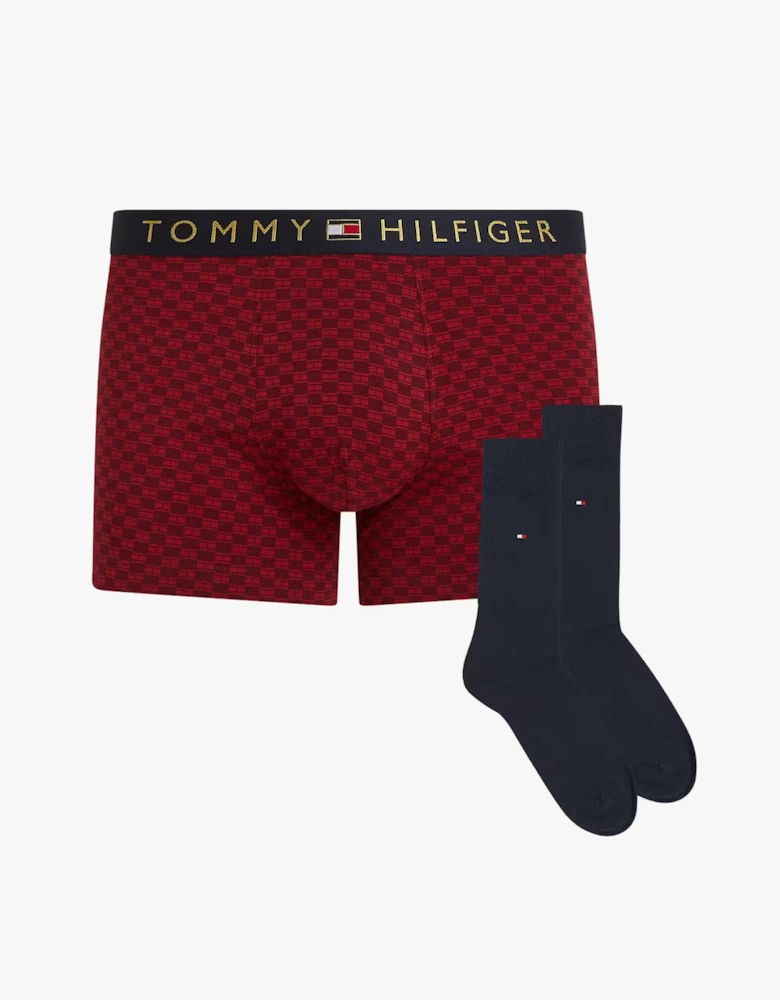 Tommy Hilfiger TRUNK PRINT & SOCK SET GOLD Mens Multicoloured