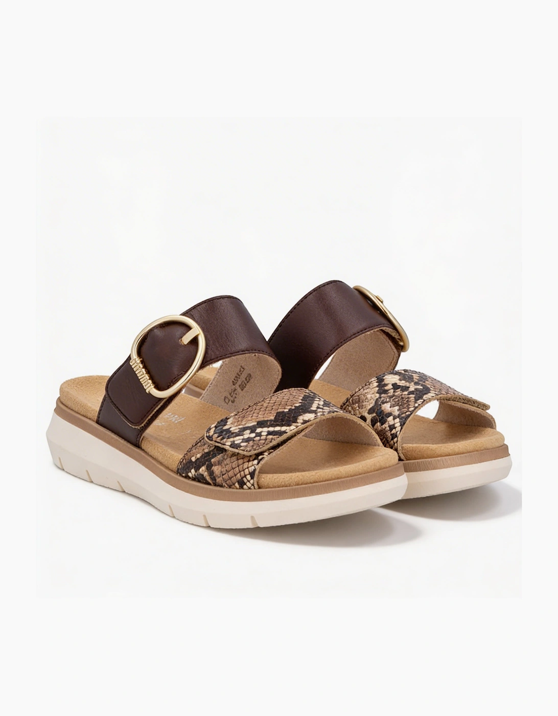 D2K57 Womens Cross Strap Sandals Brown