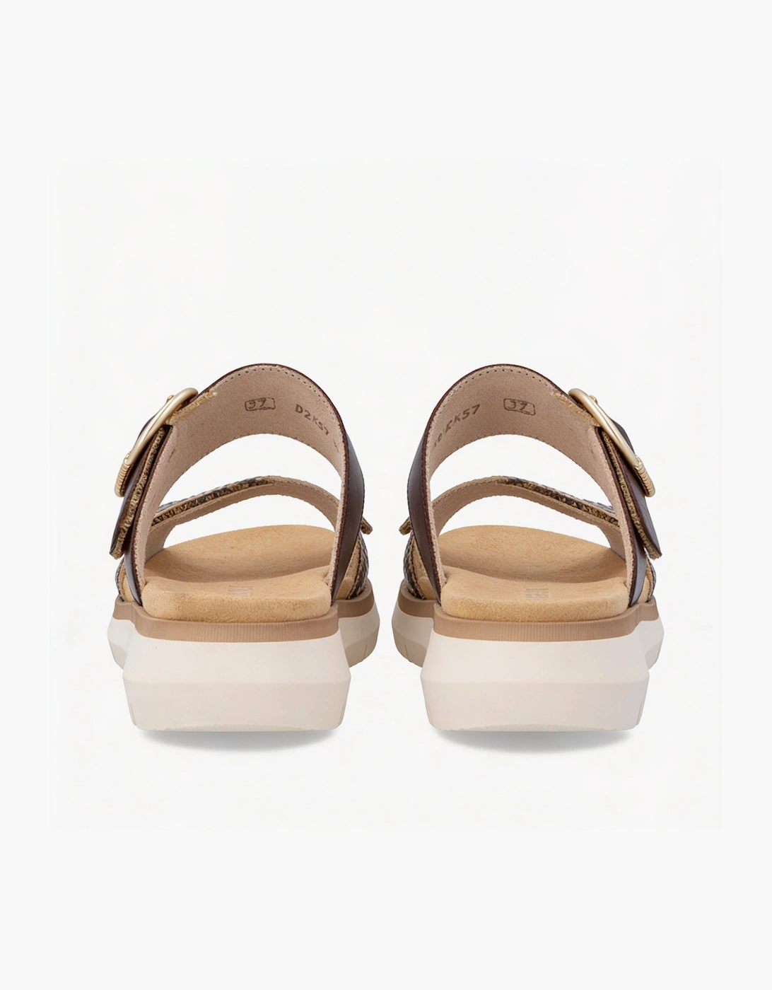 D2K57 Womens Cross Strap Sandals Brown