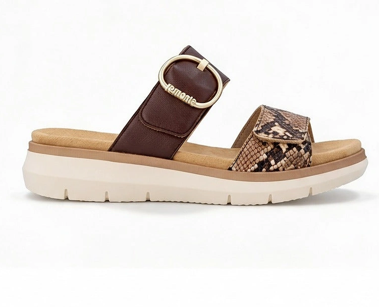 D2K57 Womens Cross Strap Sandals Brown