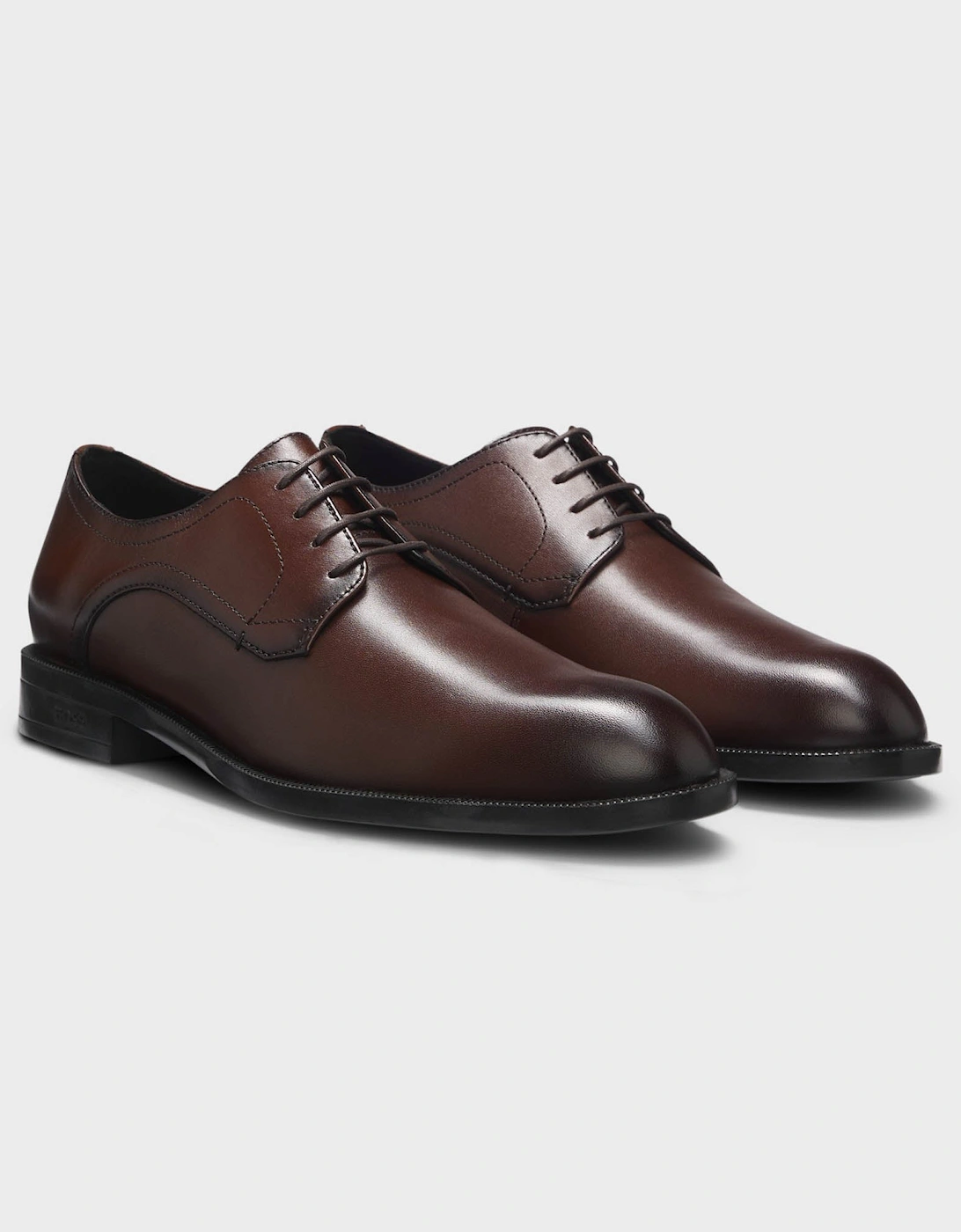 Hugo Boss Men's Brown Boss Orange Tayil Derby Shoes - Dark 205 - Size: 10