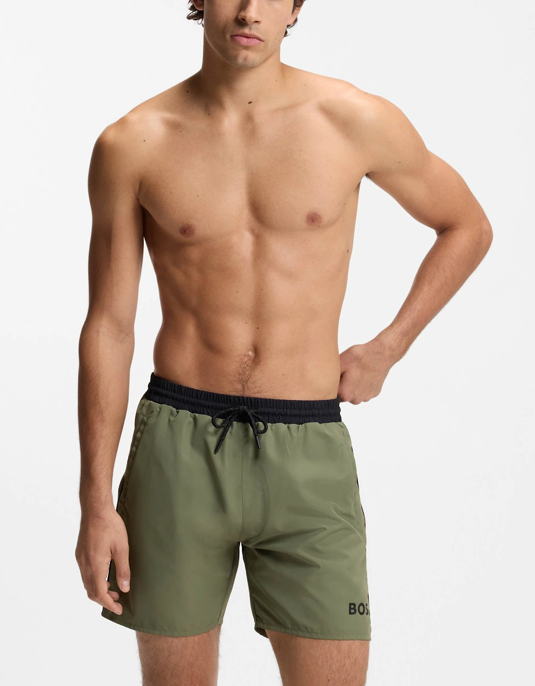 BOSS Orange Starfish Mens Swim Shorts - Open Green 350, 4 of 3