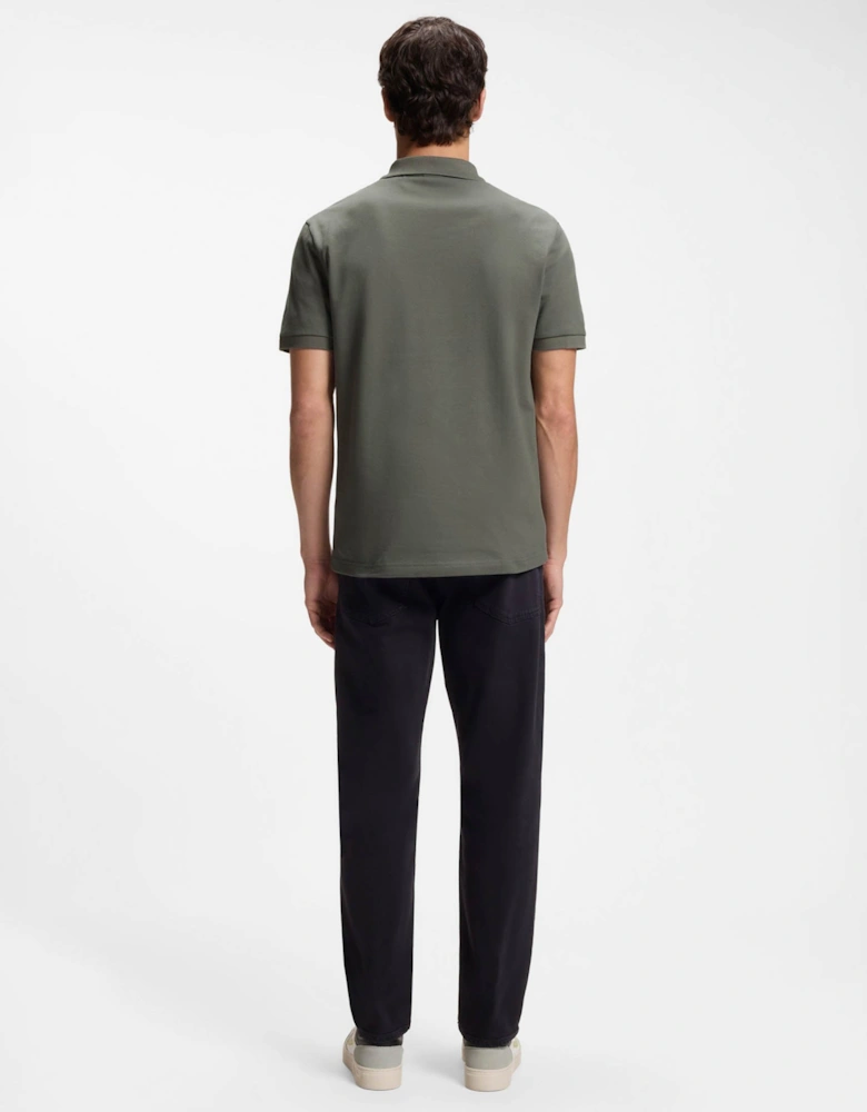 BOSS Orange Passerzip Mens Zip Placket Polo Shirt - Open Grey 076