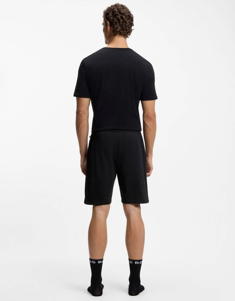 BOSS Orange Authentic Mens Loungewear Shorts with Stripe and Logo - Black 004