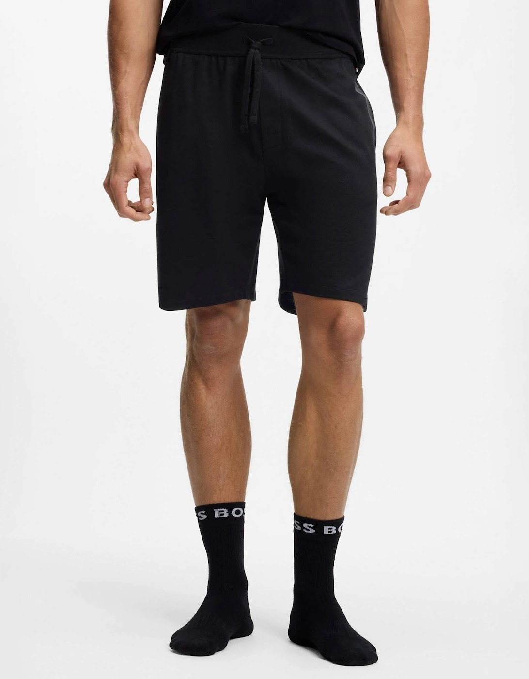 Hugo Boss Men's Black Boss Orange Authentic Loungewear Shorts With Stripe And Logo - 004 - Size: 37/36/32