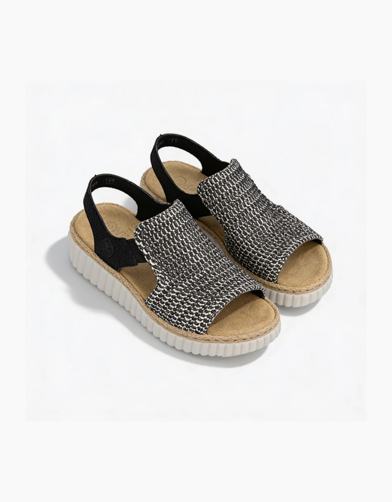 RACHEL Womens Wedge Sandals Black