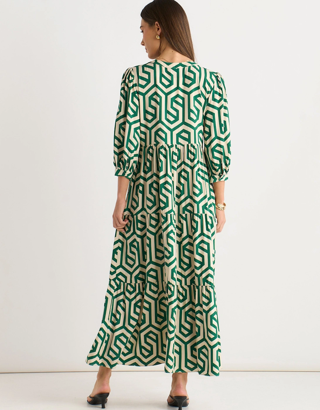 Green Long Sleeve Maxi Dress