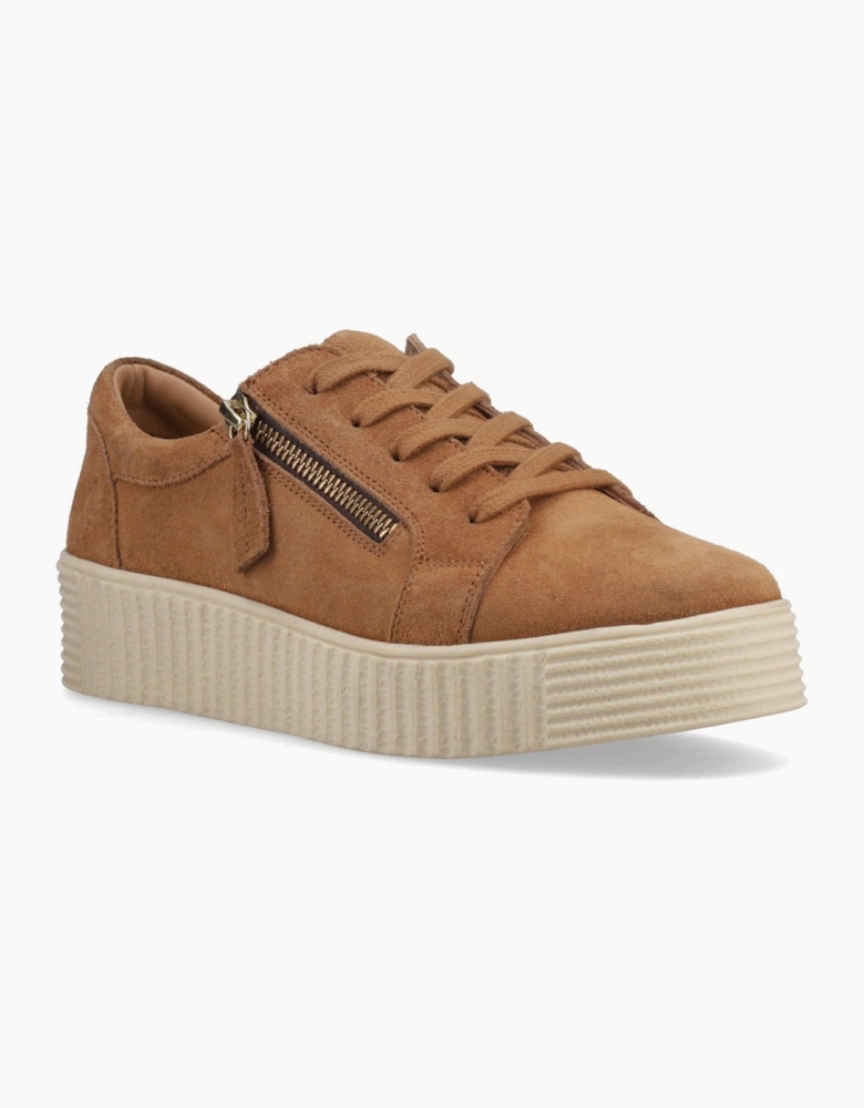 TARA SUEDE TRAINER Womens Casual Trainers Tan