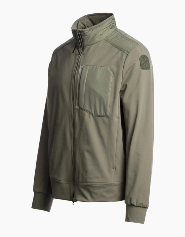 Douglas Zip Through Mixed Media Sweatshirt 0274 Ashen Sage