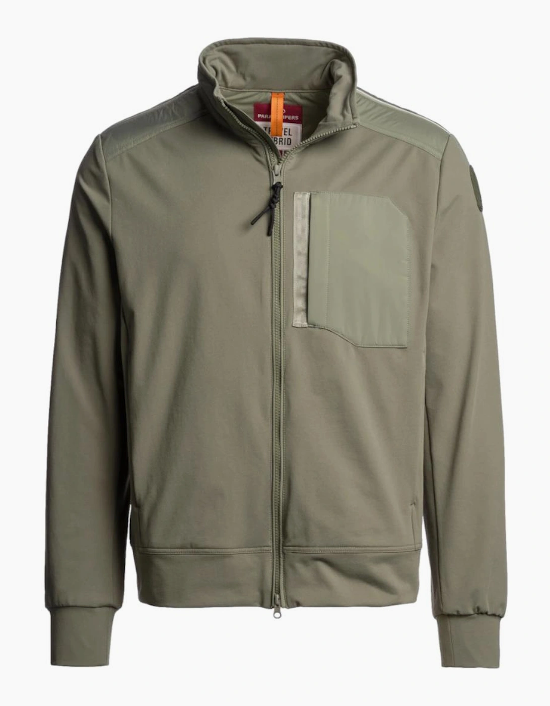 Douglas Zip Through Mixed Media Sweatshirt 0274 Ashen Sage, 4 of 3