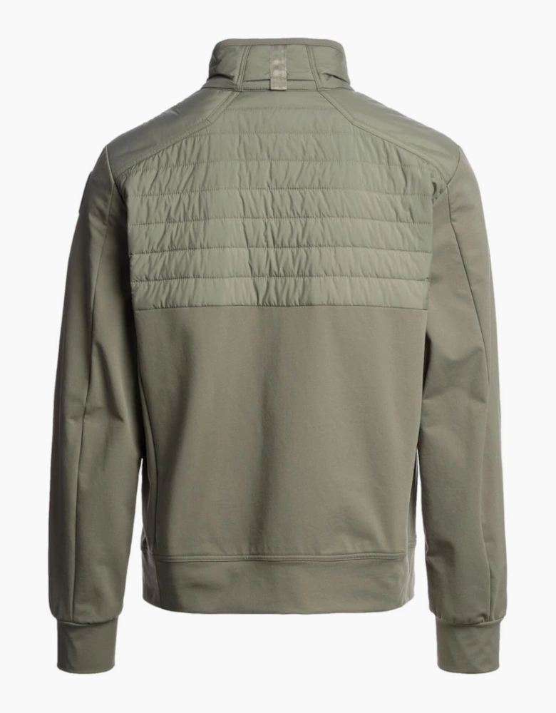 Douglas Zip Through Mixed Media Sweatshirt 0274 Ashen Sage