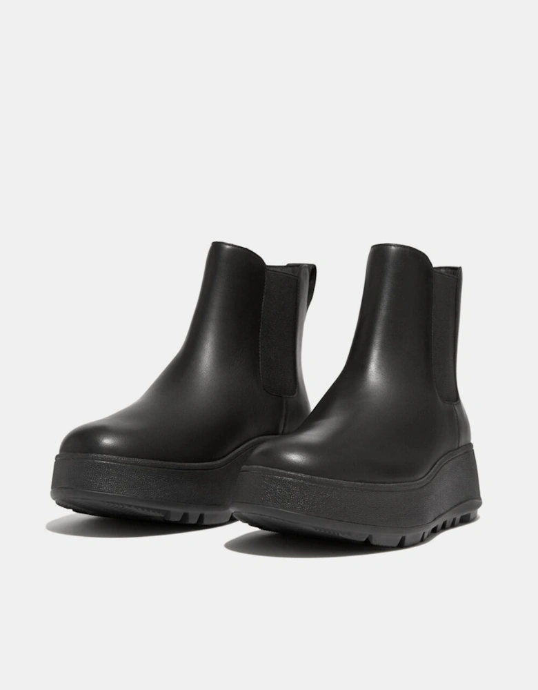 F-Mode Waterproof Leather Flatform Chelsea Boots