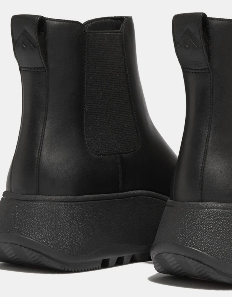 F-Mode Waterproof Leather Flatform Chelsea Boots