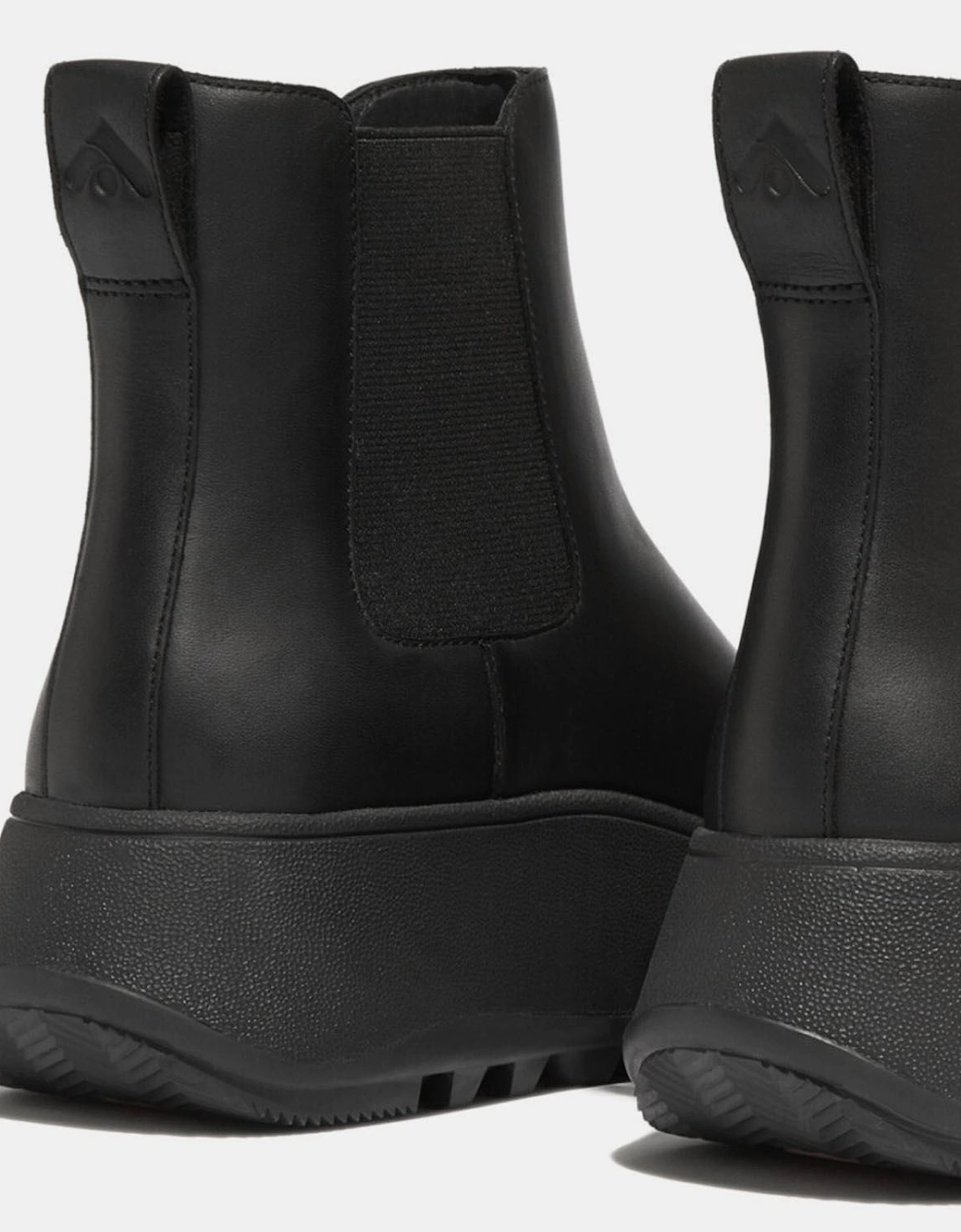 F-Mode Waterproof Leather Flatform Chelsea Boots