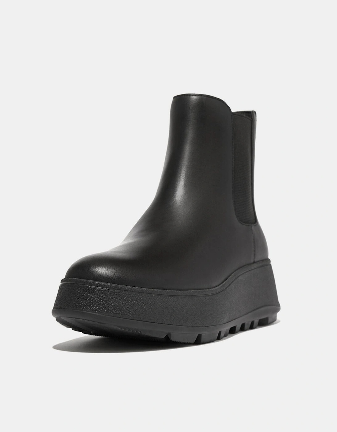 F-Mode Waterproof Leather Flatform Chelsea Boots