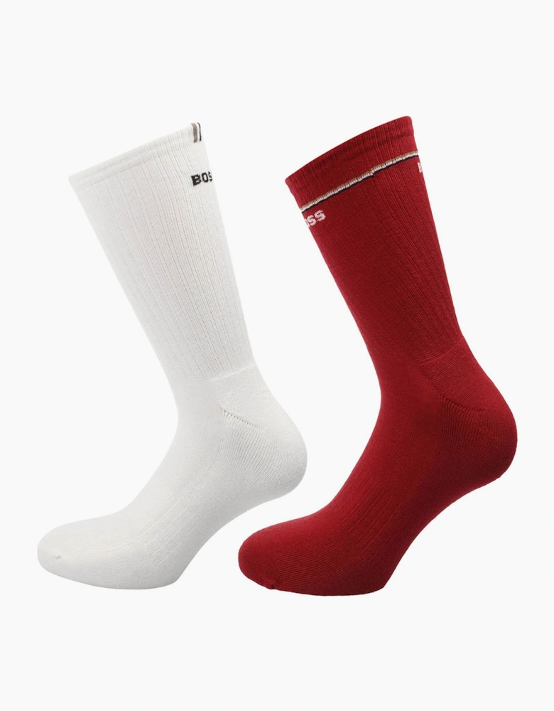 2 Pack of Quarter Length Socks with Logo Details