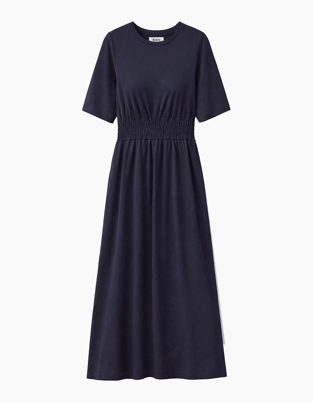 Petite Navy Elasticated Waist Detail Dress
