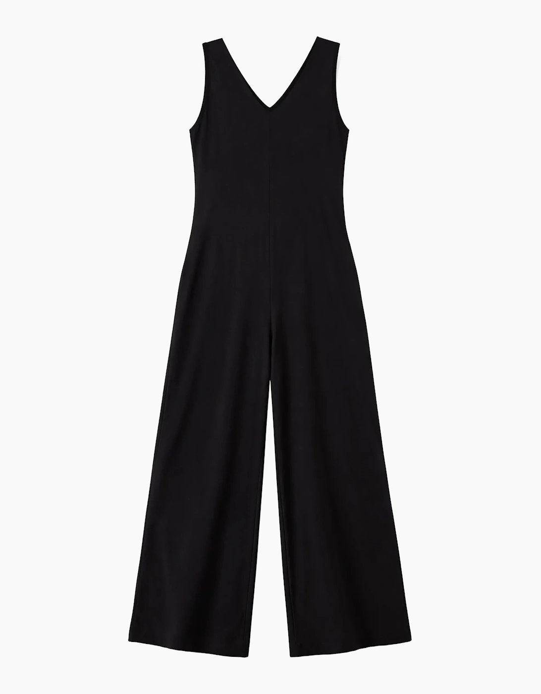 Black V Neck Jersey Jumpsuit