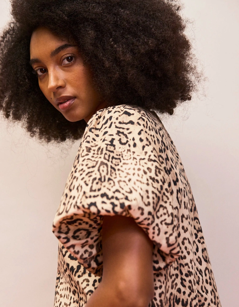 Petite Leopard Print Pocket Detail Dress