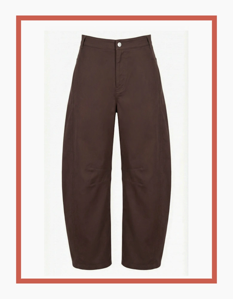 Binx Barrel Leg Trousers - Chocolate