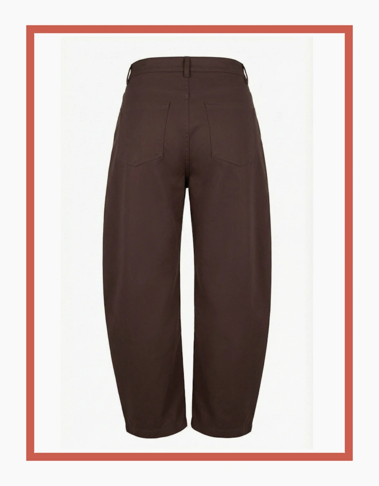 Binx Barrel Leg Trousers - Chocolate