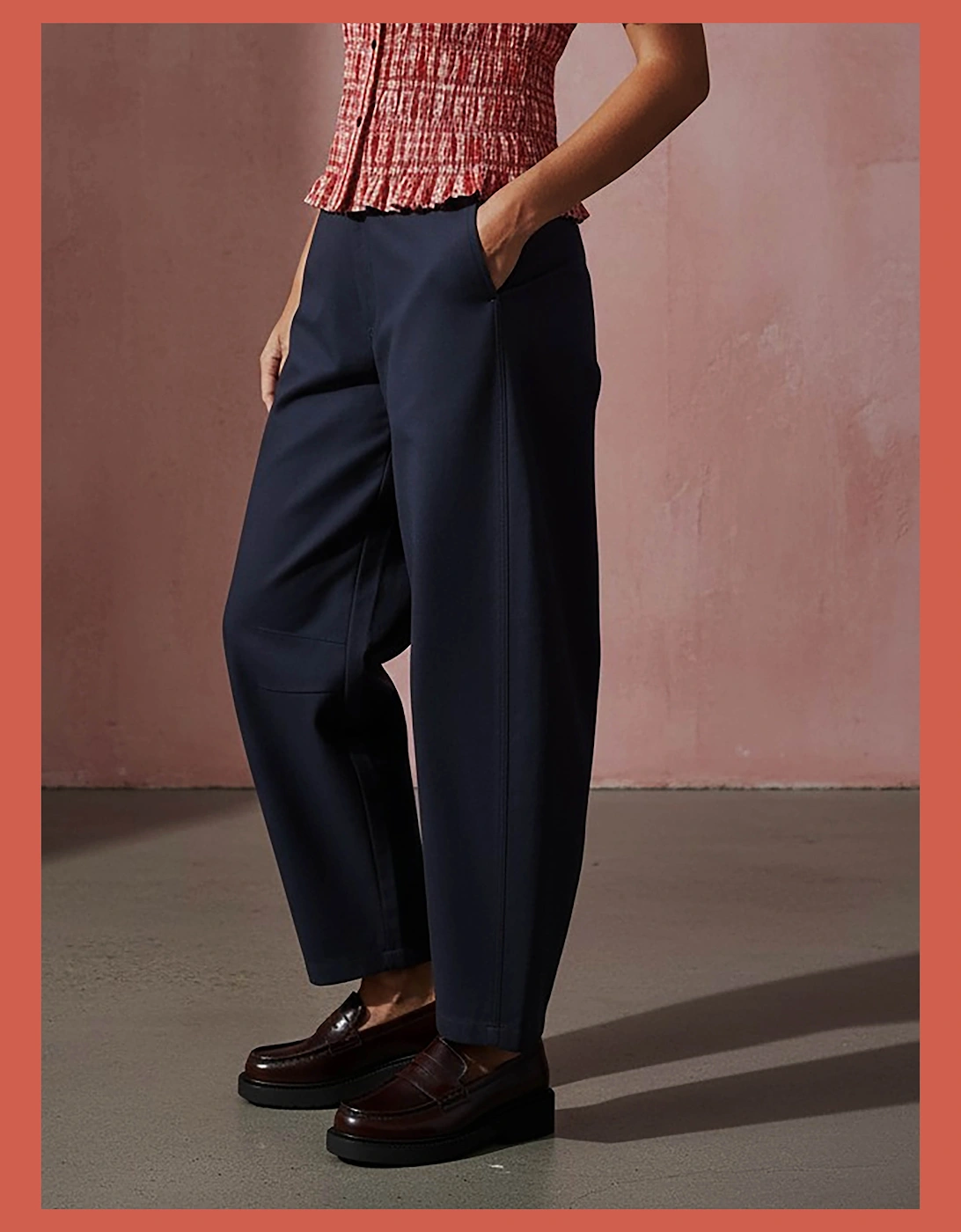 Binx Barrel Leg Trousers - Navy, 5 of 4
