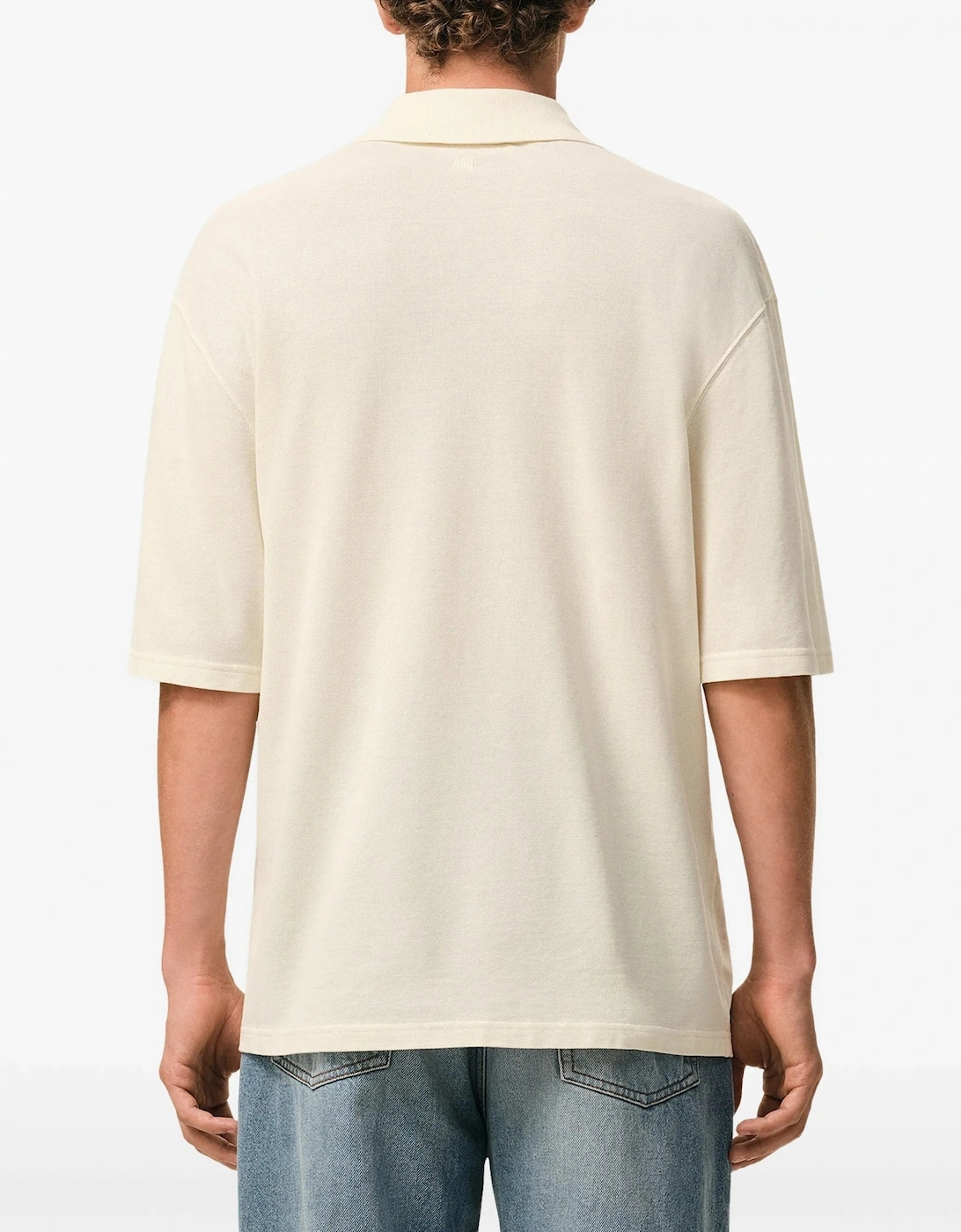 Boxy Fit Piquet Polo Cream