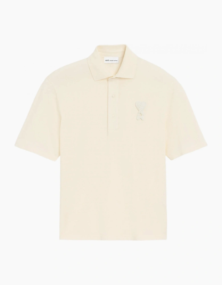 Boxy Fit Piquet Polo Cream