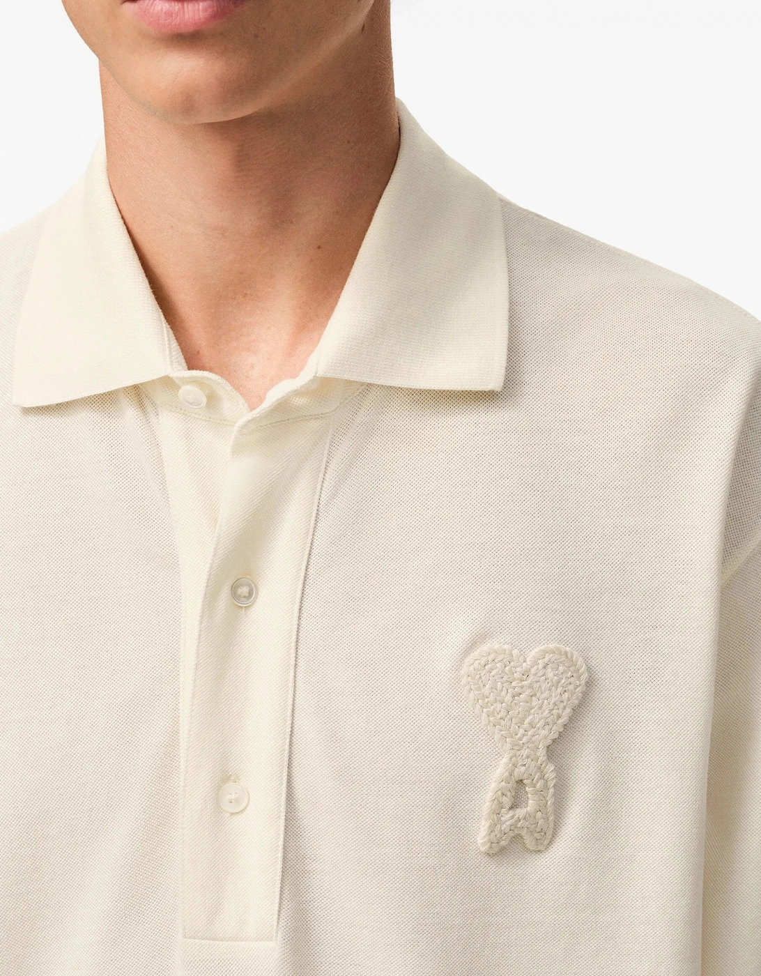 Boxy Fit Piquet Polo Cream
