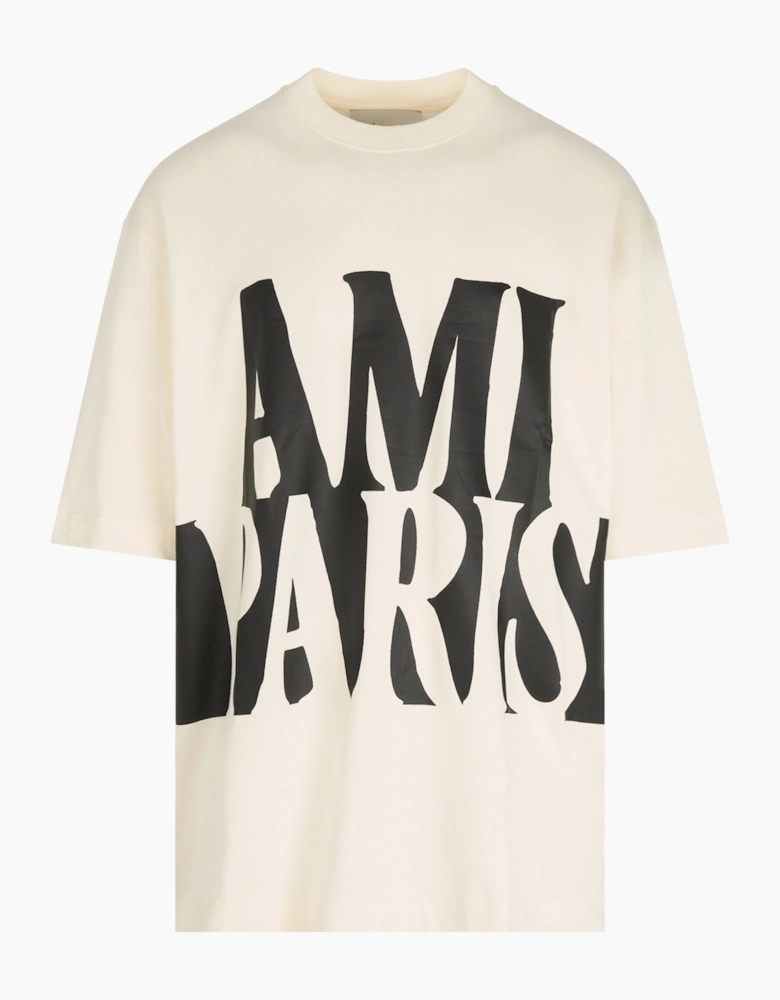 Oversized Print T-Shirt Cream