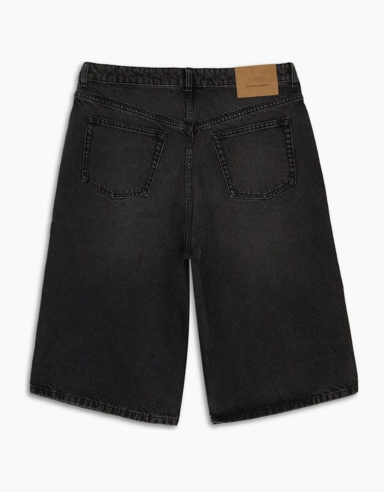Over Fit Denim Shorts Black