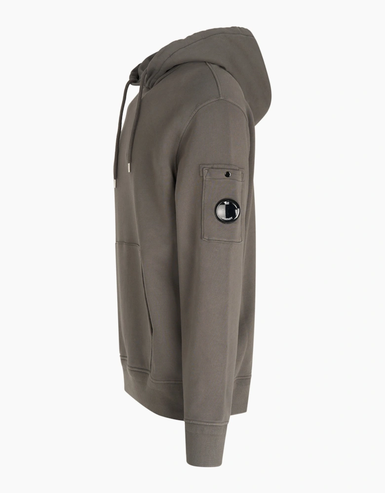 Diagonal Fleece Hoodie Grey