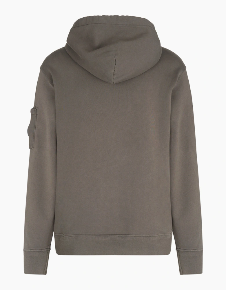 Diagonal Fleece Hoodie Grey