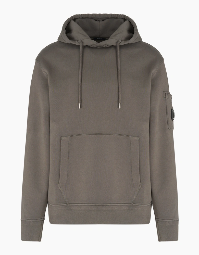 Diagonal Fleece Hoodie Grey