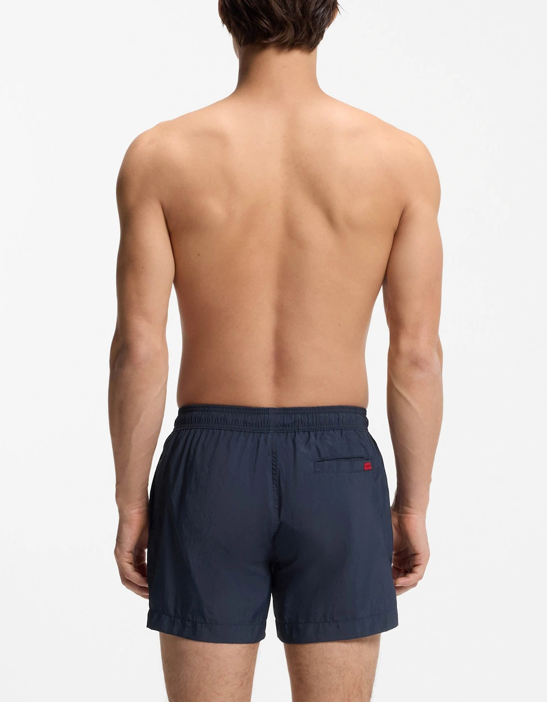 HUGO Dominica Mens Quick-Drying Swim Shorts In Recycled Material With Logo - Navy 410