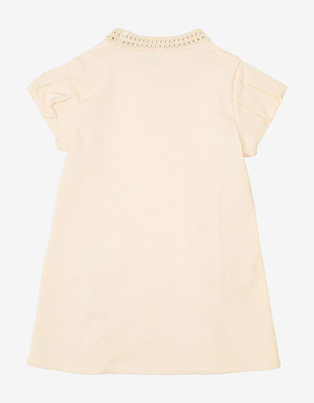 Moncler Enfant Girls Cotton Pocket Dress in Ivory