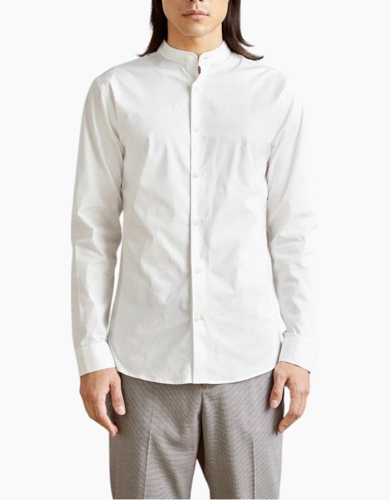 Mens Shirts Long Sleeve Casual Band Collar Linen Shirt Summer Mandarin Shirt NWT